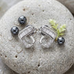 Silver Geometric Baguette Diamond 925 Sterling Silver Stud Earrings for Women