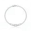 Silver 925 sterling silver geometric link bracelet for women