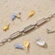 Silver 925 sterling silver geometric link bracelet for women