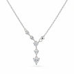 Silver Heart Drop White Stone 925 Sterling Silver Pendant Chain for Women