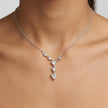Silver Heart Drop White Stone 925 Sterling Silver Pendant Chain for Women