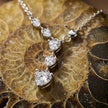 Silver Heart Drop White Stone 925 Sterling Silver Pendant Chain for Women
