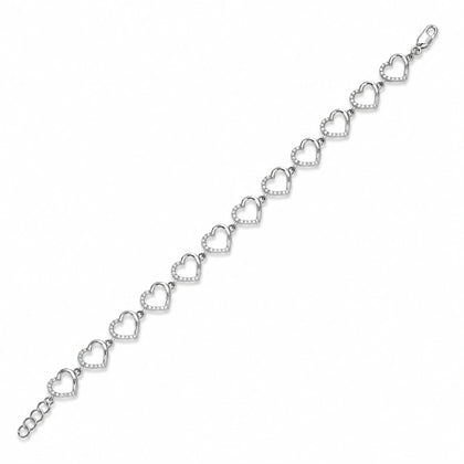 Silver 925 sterling silver heart bracelet for women