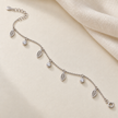 Elegant Silver Leaf Charm Anklet