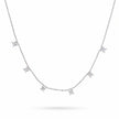 Silver Multi Square White Stone 925 Sterling Silver Pendant Chain for Women