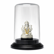 Lord Ganesha Silver Murti with Glass Dome