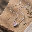 Silver Pink Blossom Necklace