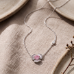 Silver Pink Blossom Necklace