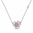 Silver Pink Blossom Necklace