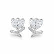 Silver Rose Diamond 925 Sterling Silver Stud Earrings for Women