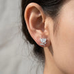 Silver Rose Diamond 925 Sterling Silver Stud Earrings for Women