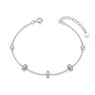 Silver 925 sterling silver round charm bracelet for women