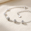 Silver 925 sterling silver round charm bracelet for women
