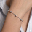 Silver 925 sterling silver round charm bracelet for women