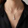 Silver Round Drop White Stone 925 Sterling Silver Pendant Chain for Women