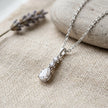 Silver Round Drop White Stone 925 Sterling Silver Pendant Chain for Women