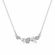 Silver Round & Drop White Stone 925 Sterling Silver Pendant Chain for Women