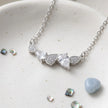 Silver Round & Drop White Stone 925 Sterling Silver Pendant Chain for Women