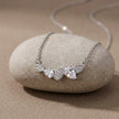 Silver Round & Drop White Stone 925 Sterling Silver Pendant Chain for Women