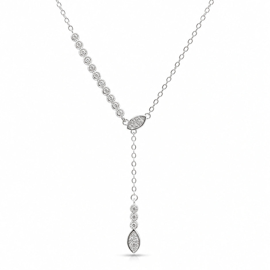 Silver Sparkle CZ Multi-Link 925 Sterling Silver Pendant Chain for Women