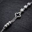 Silver 925 sterling silver square crystal charm bracelet for women
