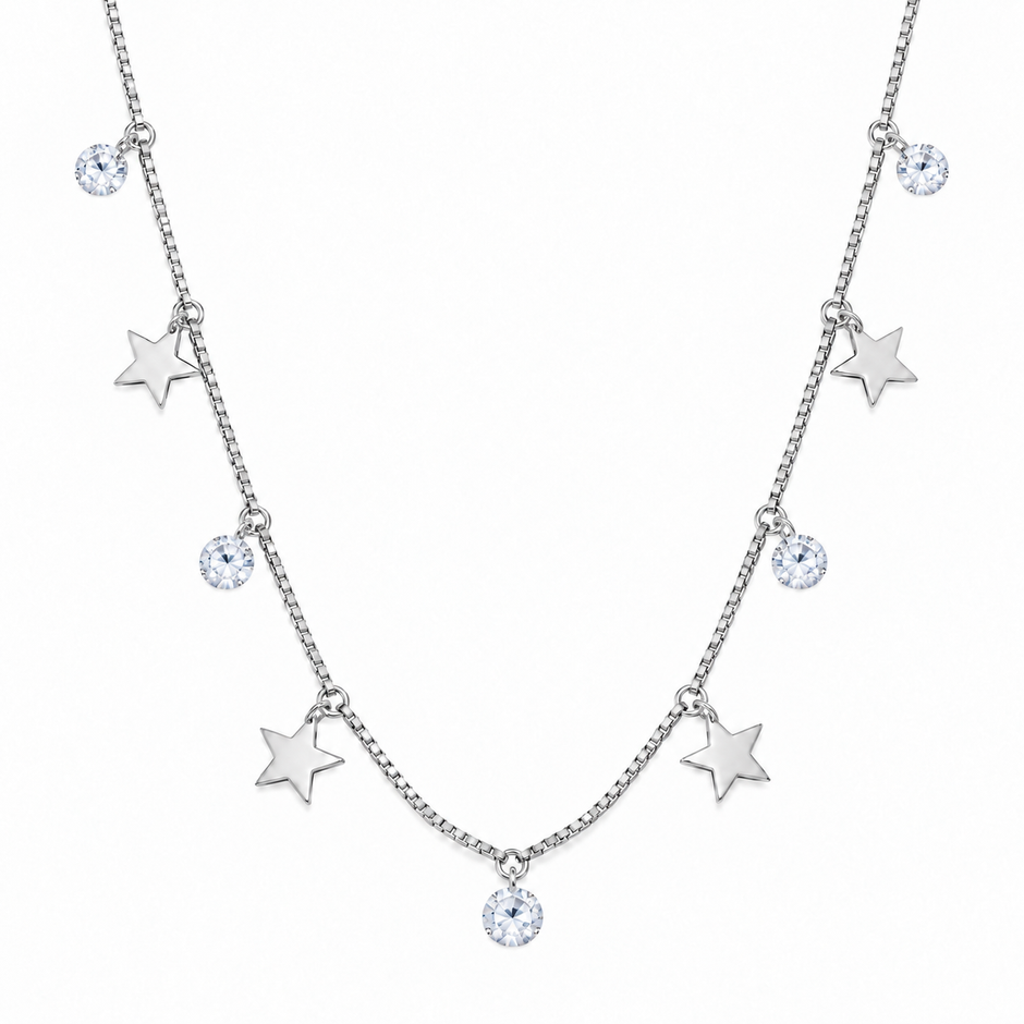 Silver Starlight Charm Necklace