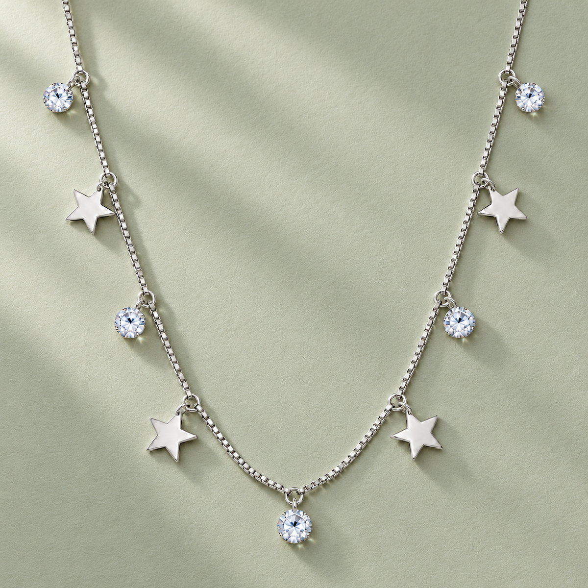 Silver Starlight Charm Necklace