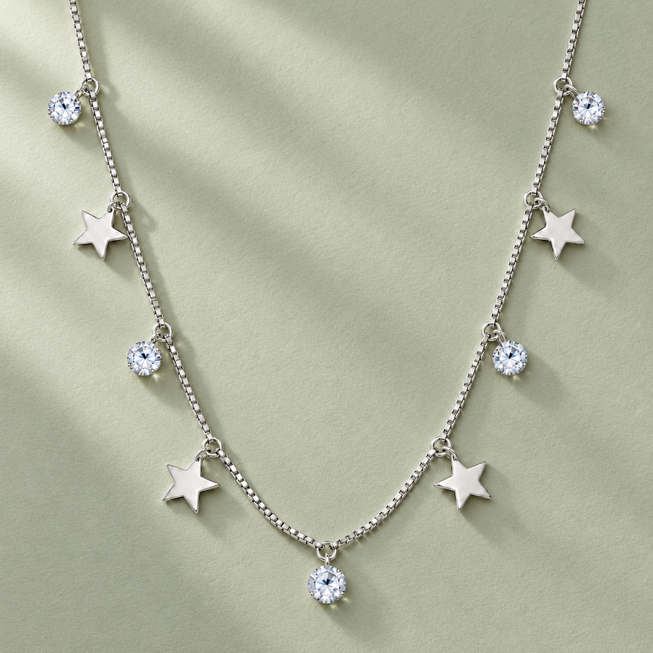 Silver Starlight Charm Necklace