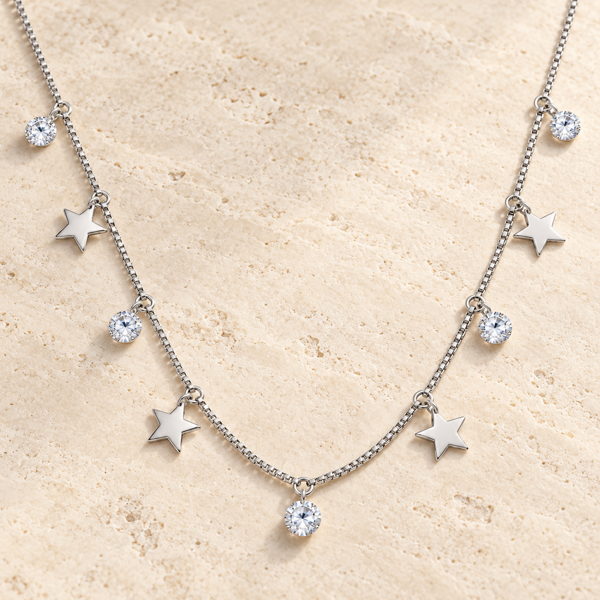 Silver Starlight Charm Necklace