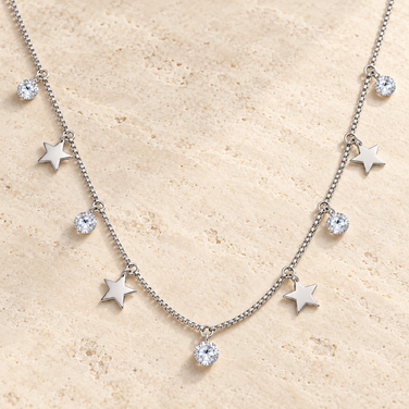 Silver Starlight Charm Necklace