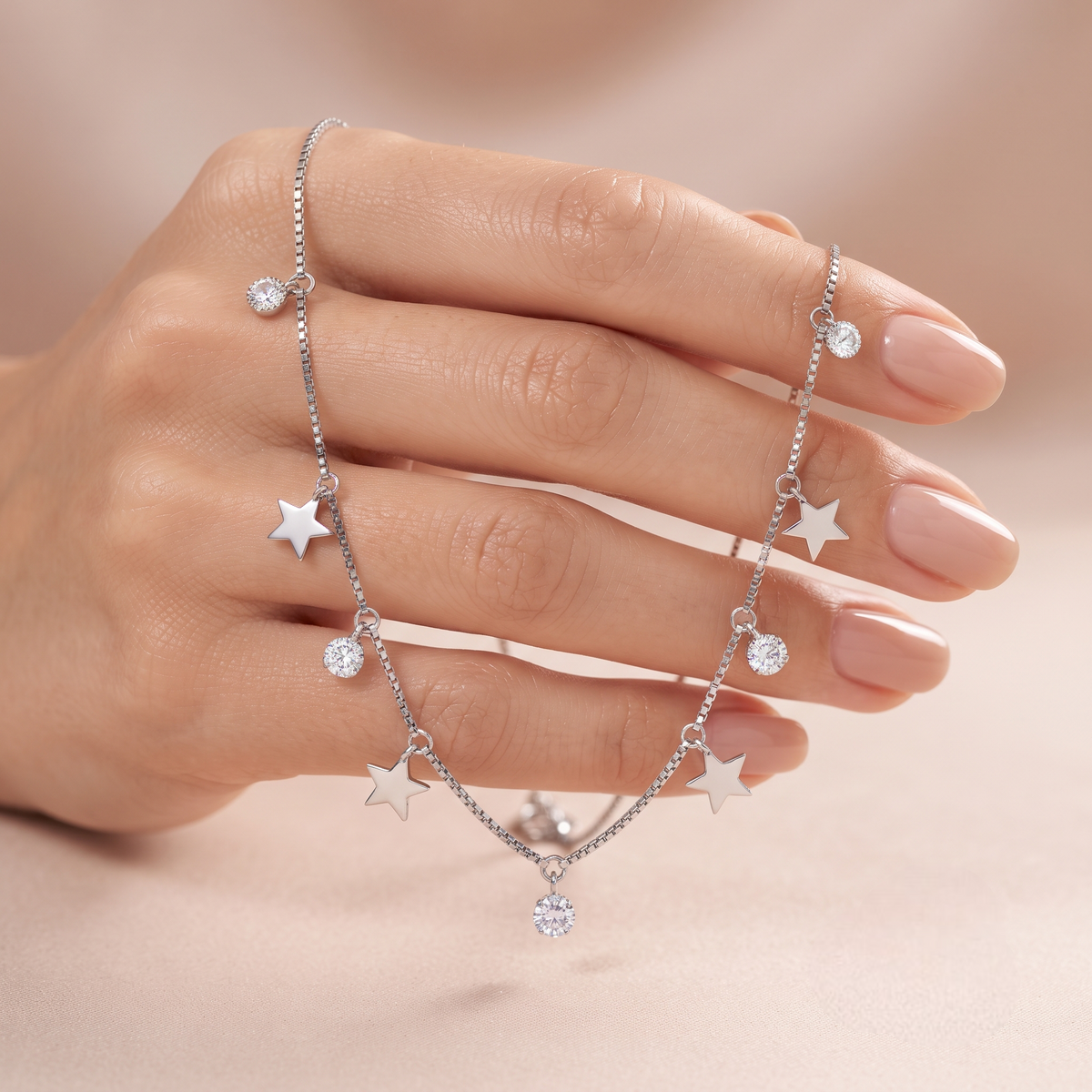 Silver Starlight Charm Necklace