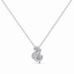 Silver Swan Drop White Stone 925 Sterling Silver Pendant Chain for Women