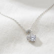 Silver Swan Drop White Stone 925 Sterling Silver Pendant Chain for Women