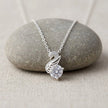 Silver Swan Drop White Stone 925 Sterling Silver Pendant Chain for Women