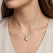 Silver Swan Drop White Stone 925 Sterling Silver Pendant Chain for Women