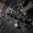 Silver Swirl Solitaire Pendant Necklace