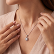 Silver Swirl Solitaire Pendant Necklace