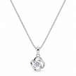 Silver Swirl Solitaire Pendant Necklace