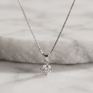 Silver Timeless Solitaire Pendant