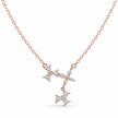 Rose Gold Triple Flower CZ 925 Sterling Silver Pendant Chain for Women