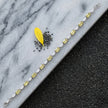 Silver 925 sterling silver tennis bracelet with yellow stones for women