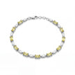 Silver 925 sterling silver tennis bracelet with yellow stones for women