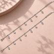 Elegant Silver Leaf Charm Anklet
