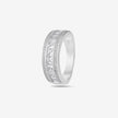 Silver Diamond Wedding Band Ring on Hand