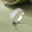 Silver Diamond Wedding Band Ring on Hand