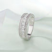 Silver Diamond Wedding Band Ring on Hand