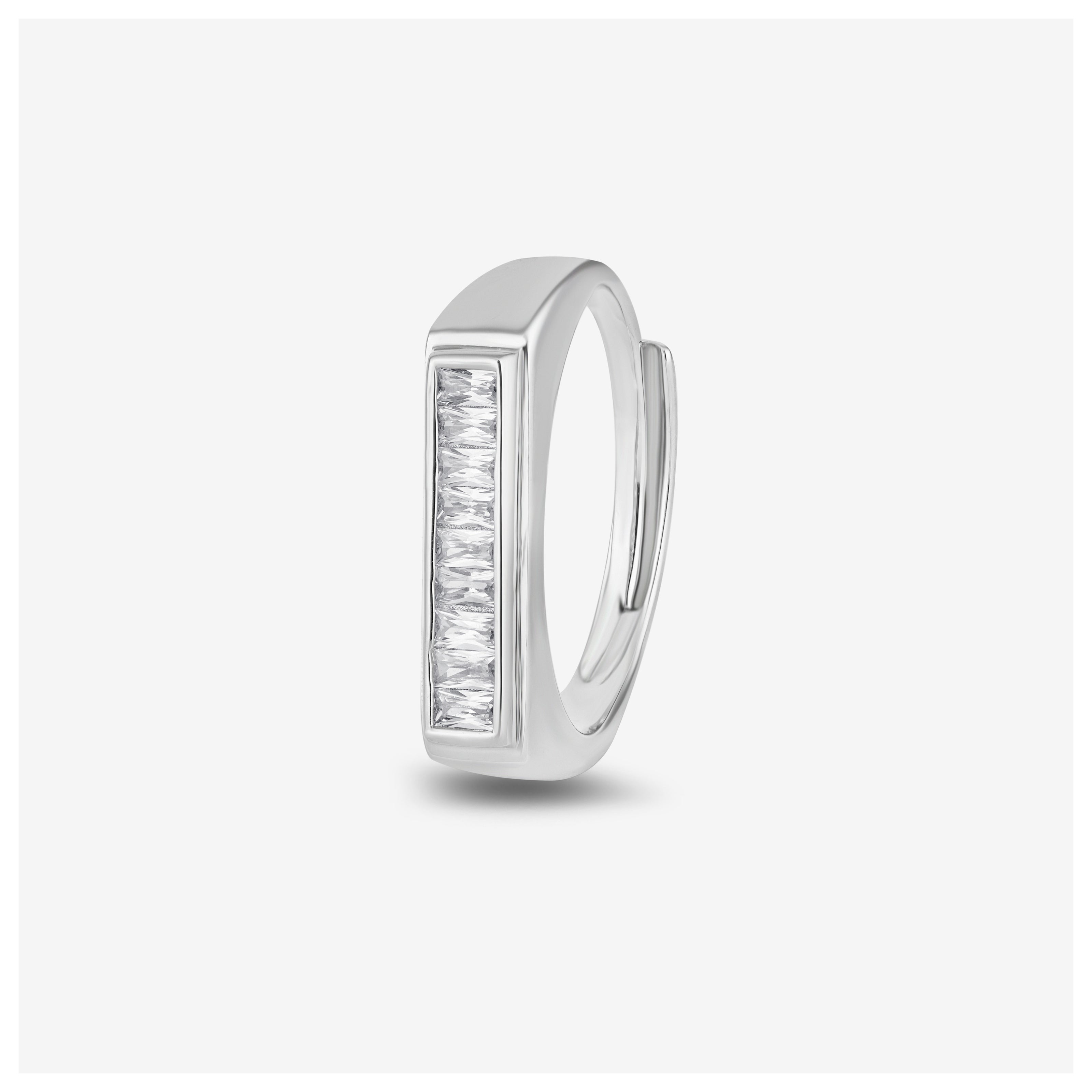 Minimal Stone Silver Ring