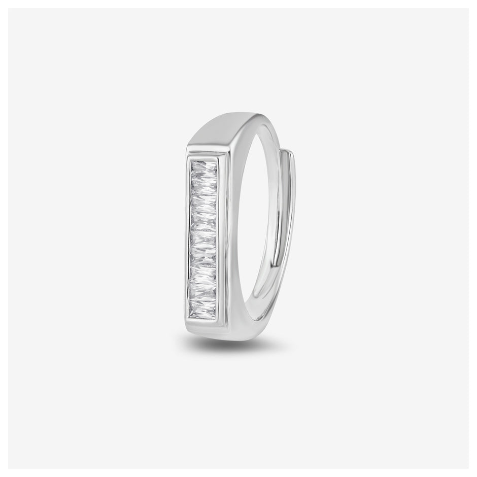 Minimal Stone Silver Ring