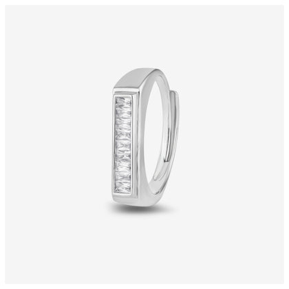Minimal Stone Silver Ring
