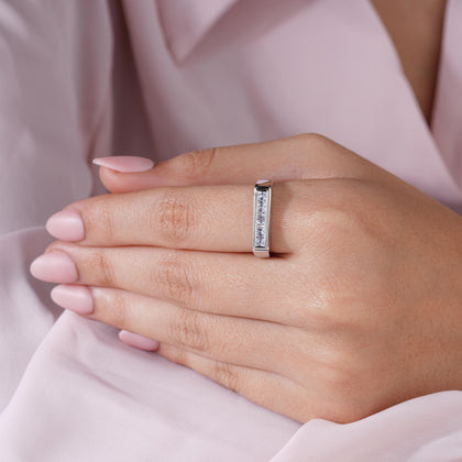 Minimal Stone Silver Ring